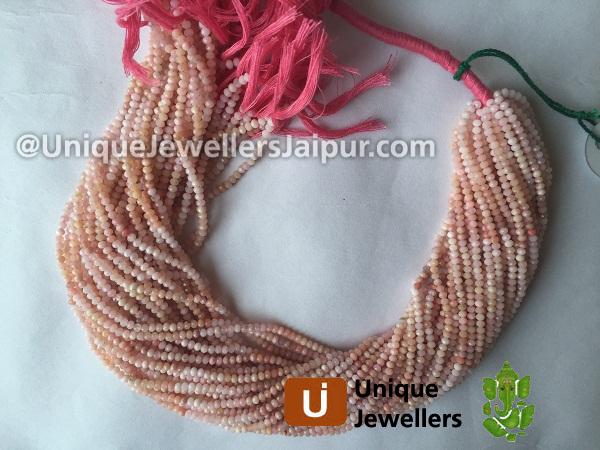 Pink Opal Faceted Roundelle Beads